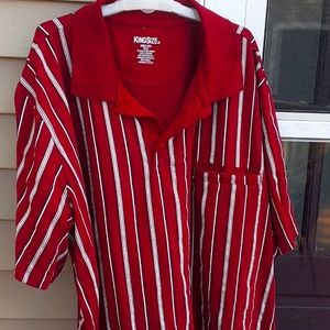 KingSize Mens Vertical Stripe short sleev Polo 3XL